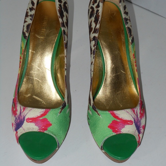 NINE WEST PEEP TOE MULTI-COLOR CLASSIC PUMPS - Picture 7 of 7